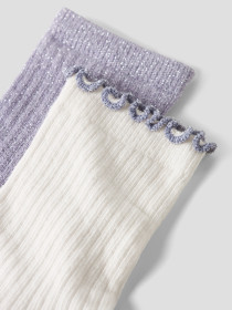 NAME IT 2-Pak Glimmer Strømper Tutti Lavender Gray Cloud Dancer